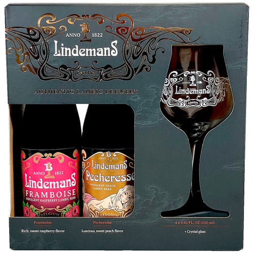 Lindemans Lambic Fruit Beer Variety Gift Pack w/ Glass