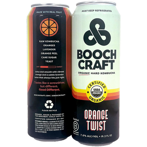 Boochcraft Orange Twist Organic Hard Kombucha 19.2oz Can
