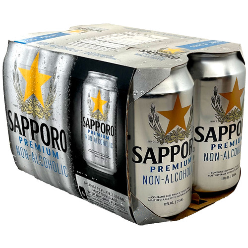 Sapporo Premium Non-Alcoholic Malt Beverage 6-Pack Can