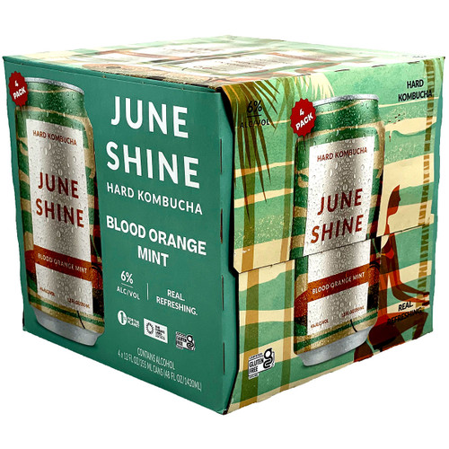 JuneShine Blood Orange Mint Kombucha 4-Pack Can