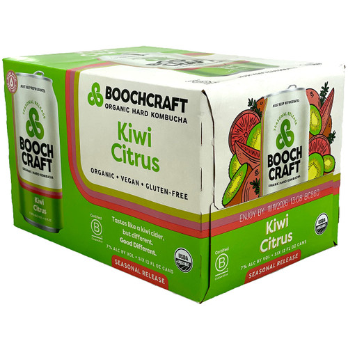 Boochcraft Kiwi Citrus Organic Hard Kombucha 6-Pack Can