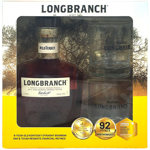 Wild Turkey Longbranch Whiskey Gift Pack With 2 Glasses