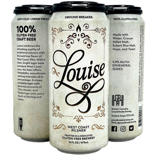 Ground Breaker Gluten Free Louise West Coast Pilsner 4-Pack Can