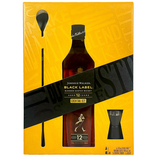 Johnnie Walker Black Gift With Spoon & Jigger