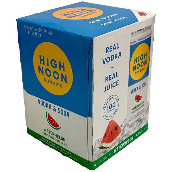 High Noon Watermelon Vodka And Soda Ready-To-Drink Cocktail Can 4-Pack