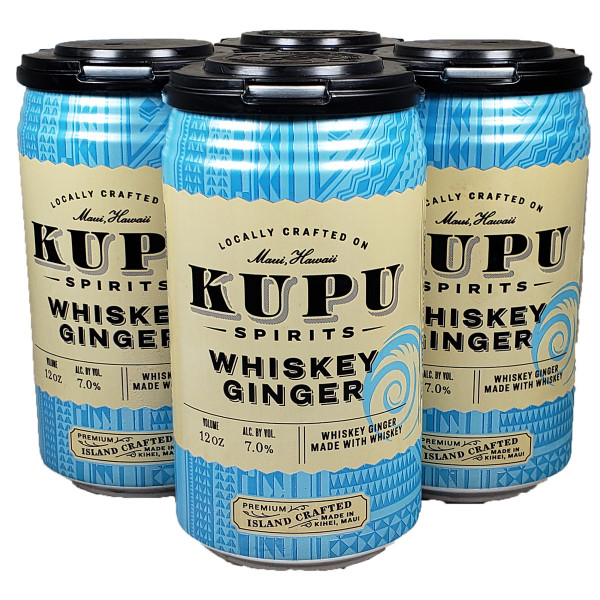 Kupu Spirits Whiskey Ginger 4-Pack Can