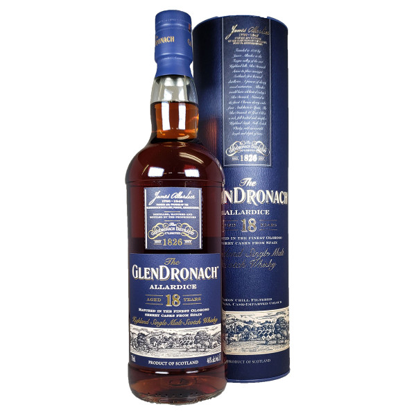 Glendronach Allardice 18 Year Highland Scotch Whisky 750ml and tube