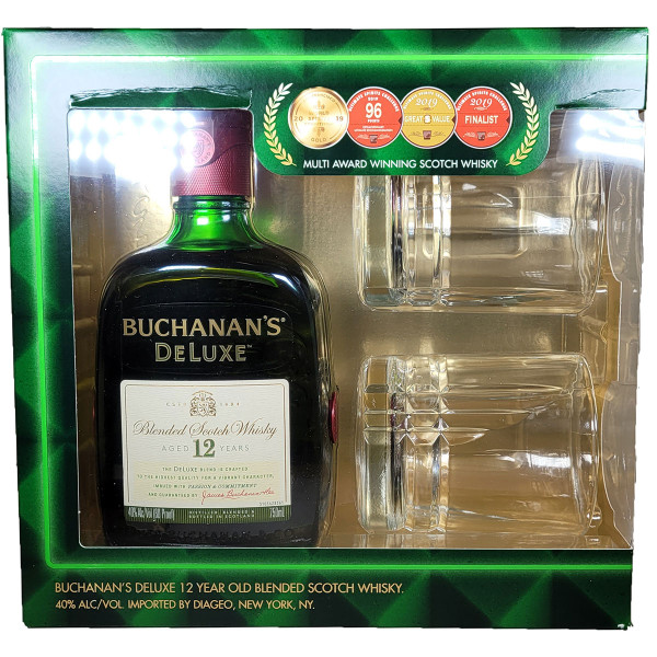 Buchanan's 12 Year Blended Scotch Whisky Gift Pack