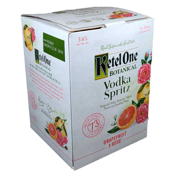 Ketel One Botanical Vodka Spritz Grapefruit & Rose Ready-To-Drink 4-Pack Can