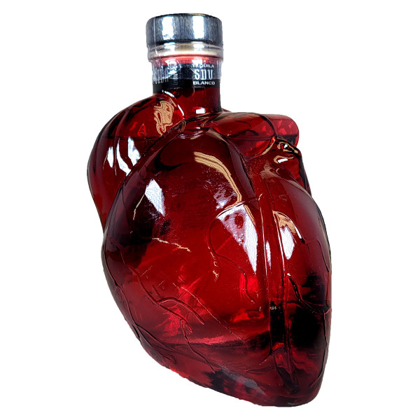 Sangre De Vida Blanco Tequila Heart Shaped Bottle