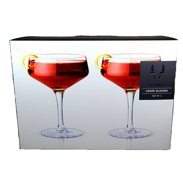 Angled Crystal Coupe Glasses By Viski 2-Pack