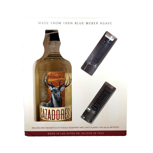 Cazadores Reposado Tequila Gift Pack With 2 Shot Glasses