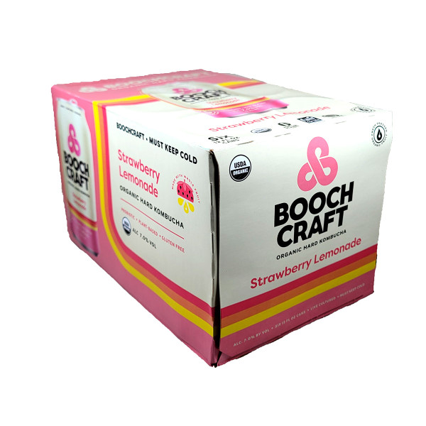 Boochcraft Strawberry Lemonade Kombucha 6-Pack Can