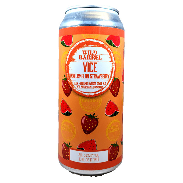 Wild Barrel Vice Watermelon Strawberry Sour Berliner Weisse Style Ale Can