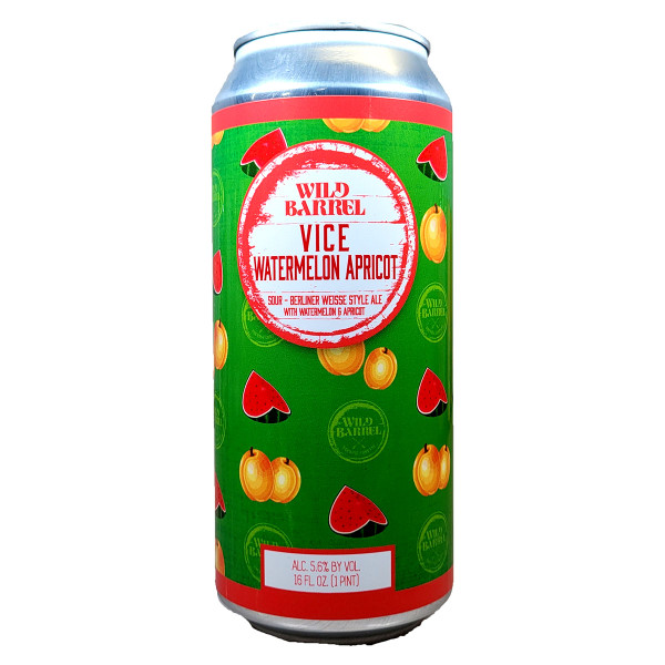 Wild Barrel Vice Watermelon Apricot Sour Berliner Weisse Style Ale Can 16oz