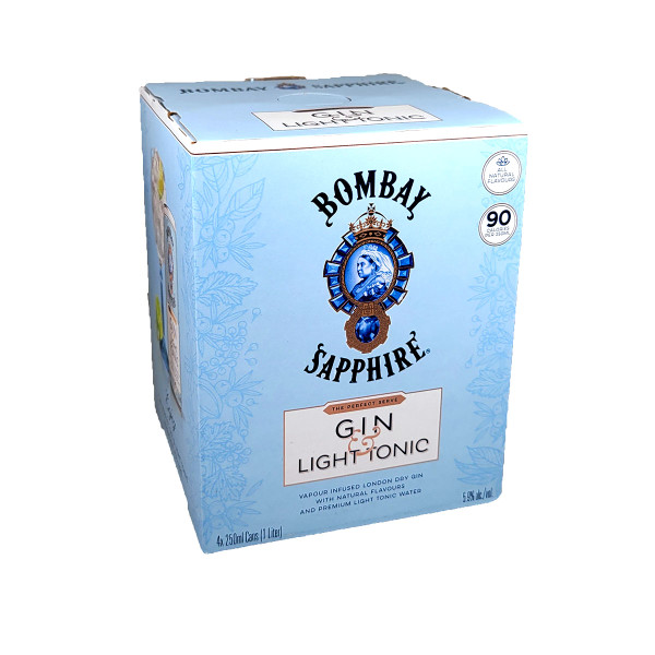 Bombay Light Gin & Tonic Ready-To-Drink 4-Pack Can