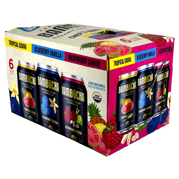 Bambucha Chef's Variety Organic Hard Kombucha 6-Pack Can