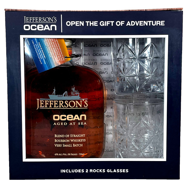 Jefferson's Ocean Aged Gift Pack With 2 Rock Glasses