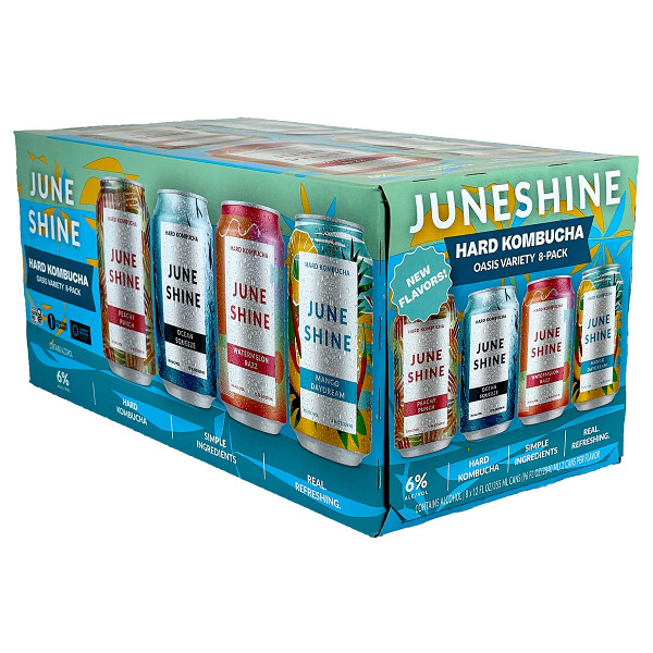 JuneShine Oasis Hard Kombucha Variety 8-Pack Can