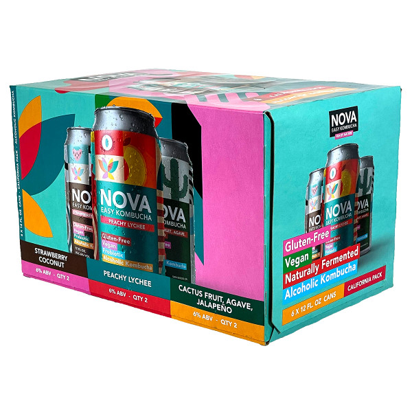 Nova California Pack Easy Kombucha Variety 6-Pack Can
