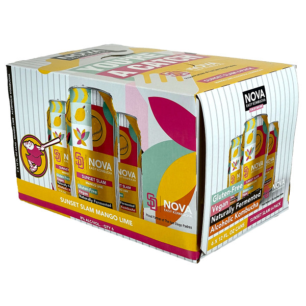 Nova Sunset Slam Mango Lime Easy Kombucha 6-Pack Can
