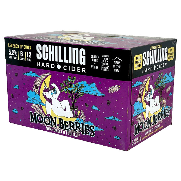 Schilling Moon Berries Semi-Sweet & Fruited Hard Cider 6-Pack Can