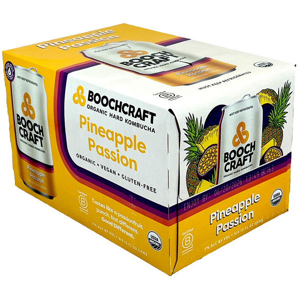 Boochcraft Pineapple Passion Organic Hard Kombucha 6-Pack Can