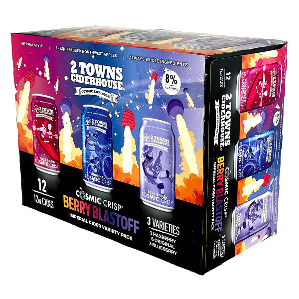 2 Towns Cosmic Crisp Berry Blastoff Imperial Cider Variety 12-Pack Can