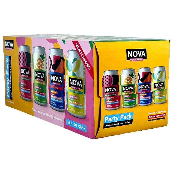 Nova Alcoholic Kombucha Party Pack Variety 8-Pack Can