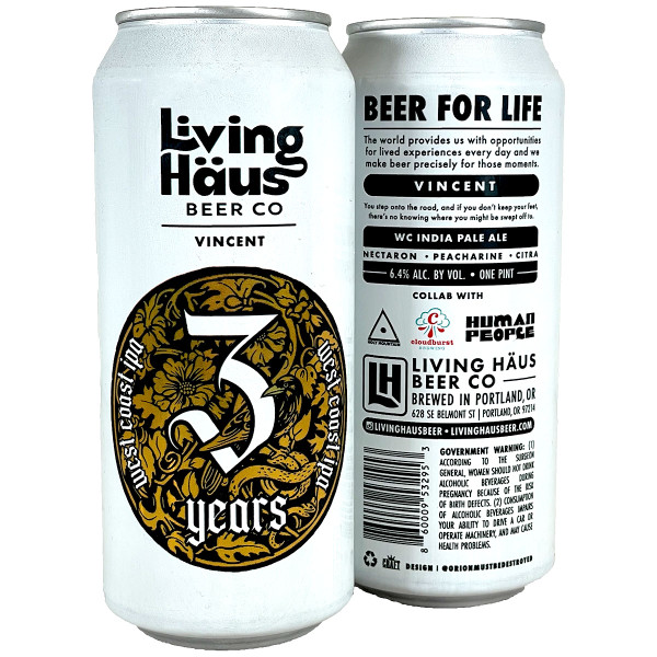 Living Haus [+ Holy Mountain / Cloudburst / Human People] Vincent West Coast IPA Can