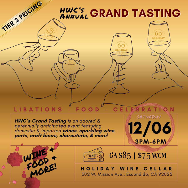 HWC's Grand Tasting TIER 2 Pricing ends November 1, 2025. HWC's Grand Tasting TIER 2 Pricing ends November 1, 2025.