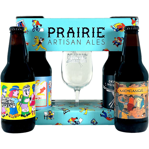 Prairie Okie Variety Gift Pack 4-Pack w/ Glass