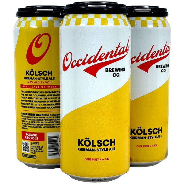 Occidental Brewing Kolsch German-Style Ale 4-Pack Can