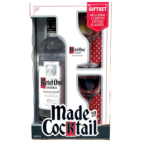 Ketel One Vodka Gift Pack With Nick & Nora Glasses