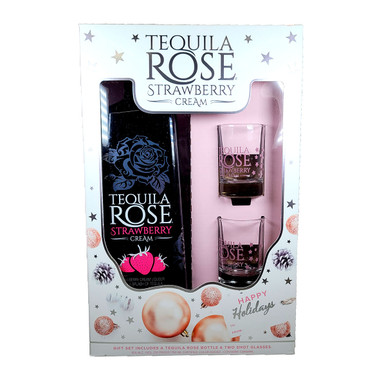 Tequila Rose Strawberry Cream Liqueur Gift Pack With 2 Glasses