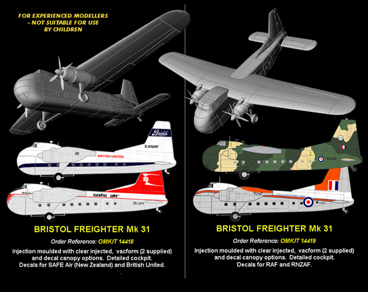 OzMods Scale Models 1/144 Bristol Freighter Mk31 Civilian Kit 1:144