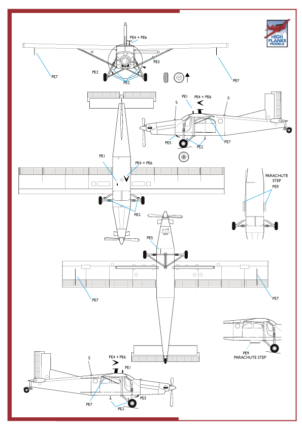 High Planes Pilatus Pc 6 Turbo Porter Detail Set Accessories 1 72