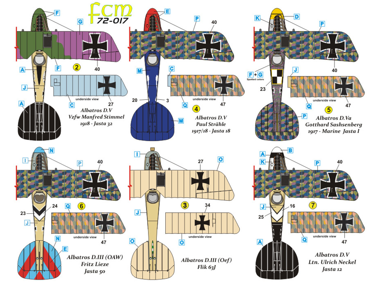 FCM WWI Albatros D.III D.V Part 2 Decals 1:72 (FCD072017)