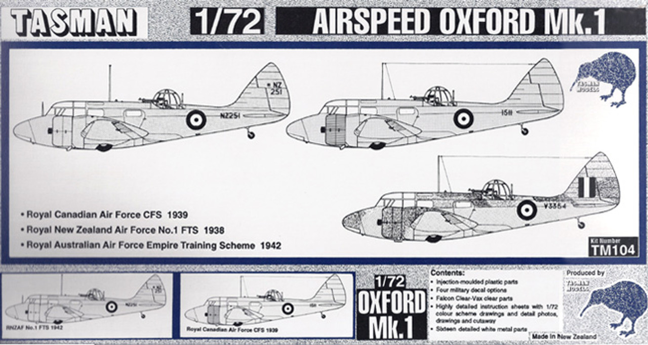 Tasman TM104 Airspeed Oxford Mk.I 1:72 Scale Model Kit 