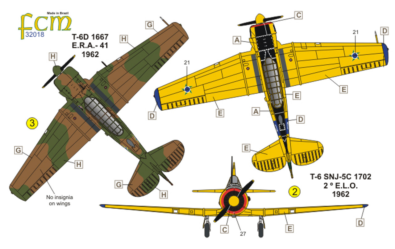 FCM N.A. T-6 Texan - FAB Decals 1:32 Scale (FCD032018)