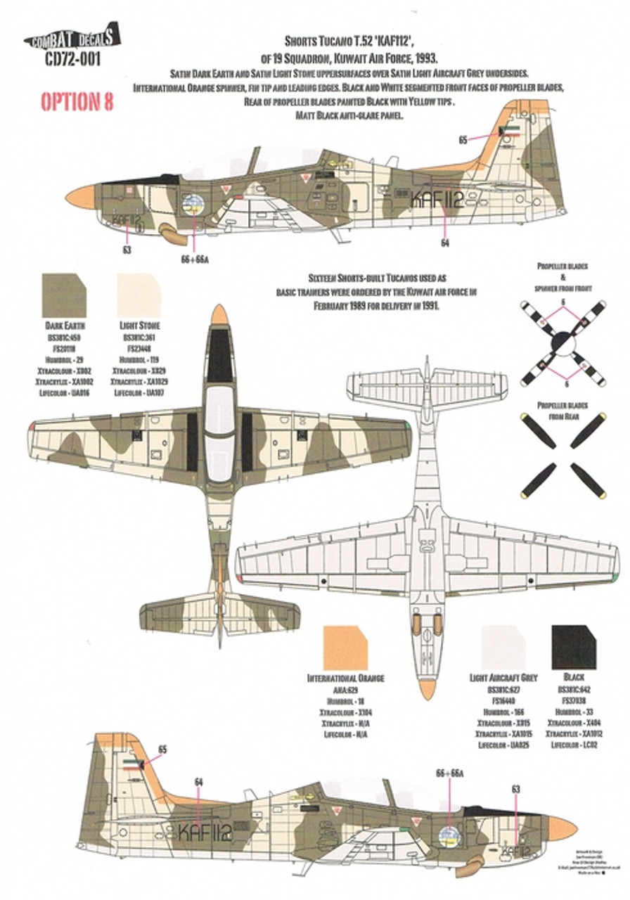 Combat Decals Shorts Tucano CD72-001