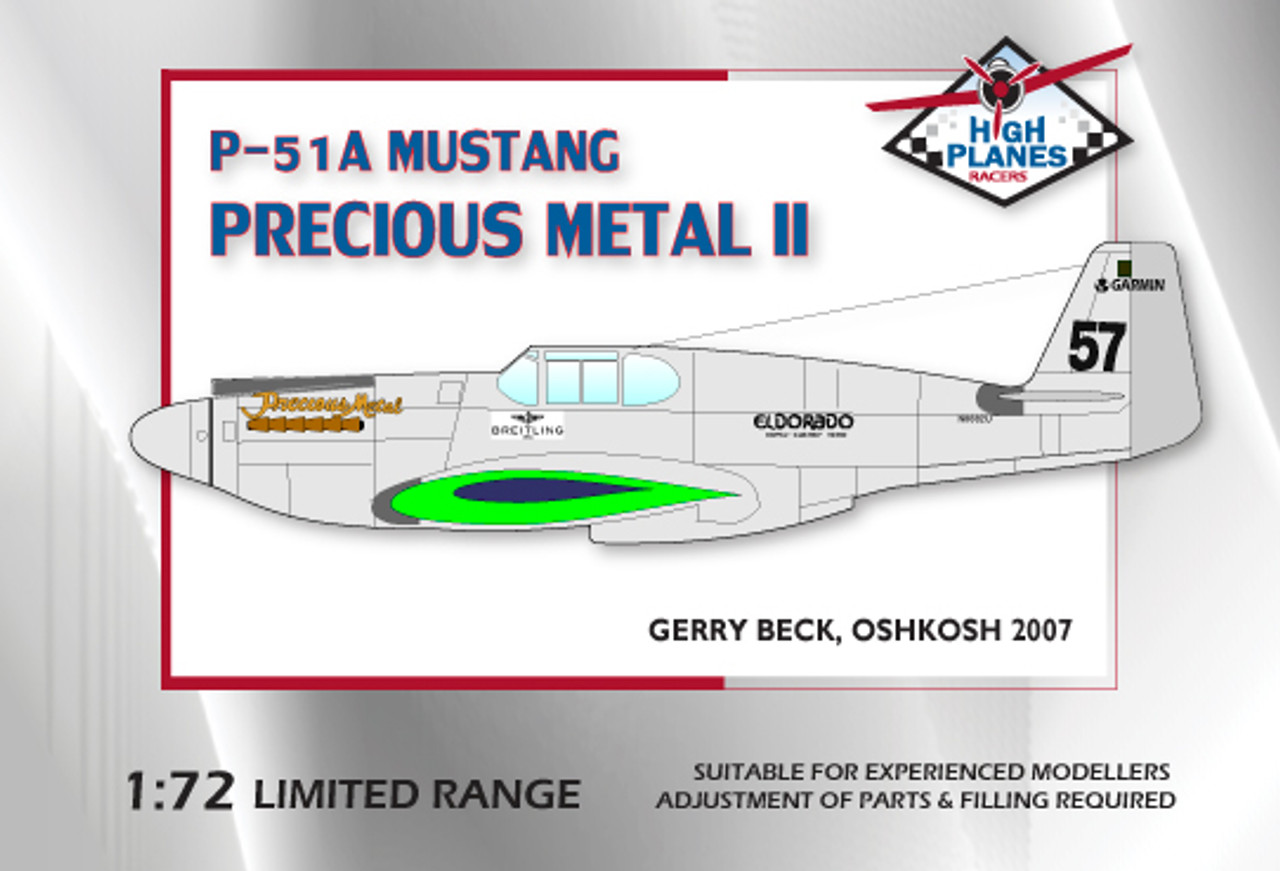 High Planes P-51A Mustang "Precious Metal II" Racer Kit Kit 1:72