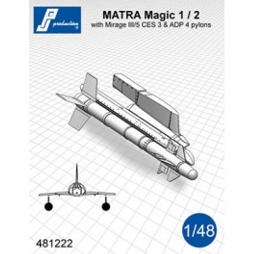 PJ Productions MATRA Magic1/2 with pylon for Mirage III/5 Accessories 1:48 (PJP481222) PJ Productions MATRA Magic1/2 with pylon for Mirage III/5 Accessories 1:48 (PJP481222)