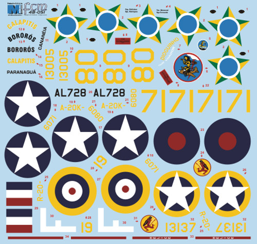 FCM Douglas A-20 B / C / J USAAF, SAAF, FAB Decals 1:48