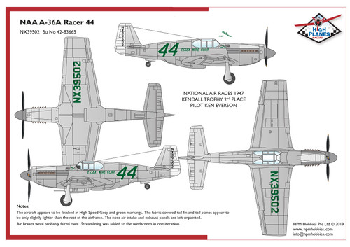 High Planes North American A-36 Race 44 "Essex Wire Corp" 1947 Cleveland Racer 1:72