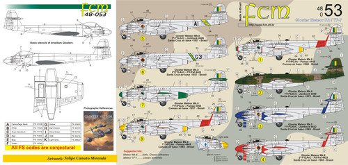 FCM Gloster Meteor Mk.8 / TF-7 (FAB) Decals 1:48 Scale (FCD048053) FCM Gloster Meteor Mk.8 / TF-7 (FAB) Decals 1:48 Scale (FCD048053)