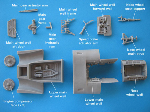 OzMods-Scaledown F-111 Wheel Well and Undercarriage set Accessories 1:48