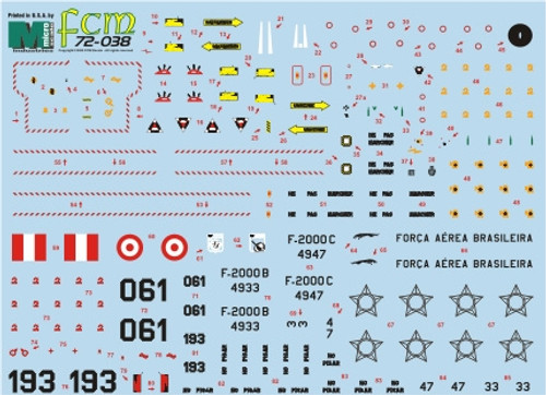 FCM Latin American Mirage 2000 Decals 1:72 FCM Latin American Mirage 2000 Decals 1:72