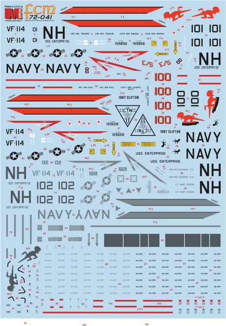 FCM decals F-14A Tomcat - VF-114 Aardvark FCM decals F-14A Tomcat - VF-114 Aardvark