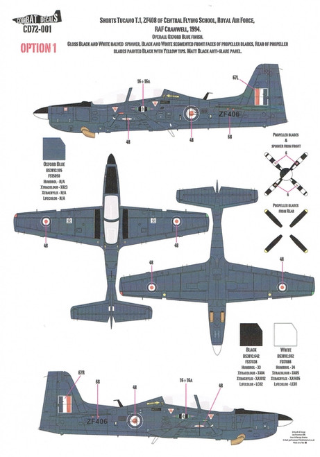 Combat Decals Shorts Tucano CD72-001